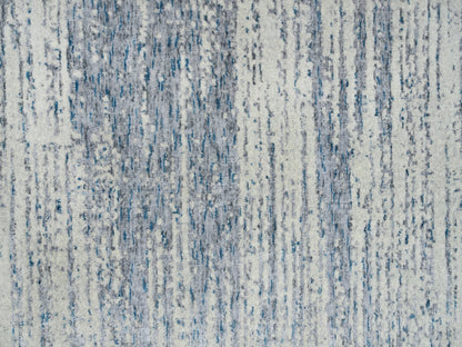 Grey 12'0" x 18'0" Modern / Contemporary Handloom Wool/Silk Rug - Sku: O063302