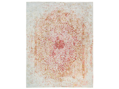 Pink 12'1" x 15'0" Modern / Contemporary Hand knotted Wool/Silk Rug - Sku: O063304