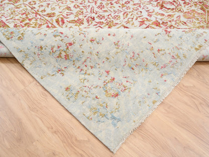 Pink 12'1" x 15'0" Modern / Contemporary Hand knotted Wool/Silk Rug - Sku: O063304