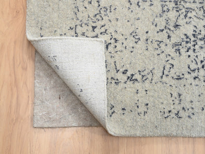 Grey 12'0" x 18'2" Modern / Contemporary Handloom Wool/Silk Rug - Sku: O063305