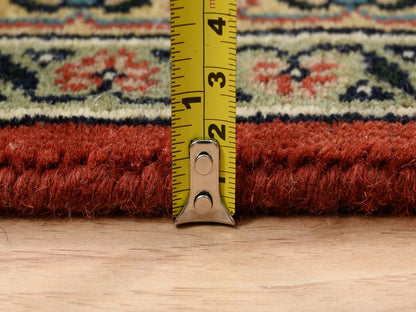 Red 6'1" x 6'1" Traditional Hand knotted Wool Rug - Sku: O063319
