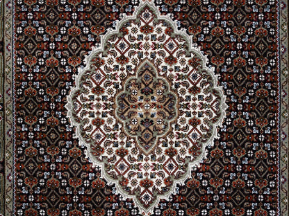 Tabriz Fine Oriental hand-knotted wool runner in Black, 3'10" x 10'4" — SKU O063320 (view 5)