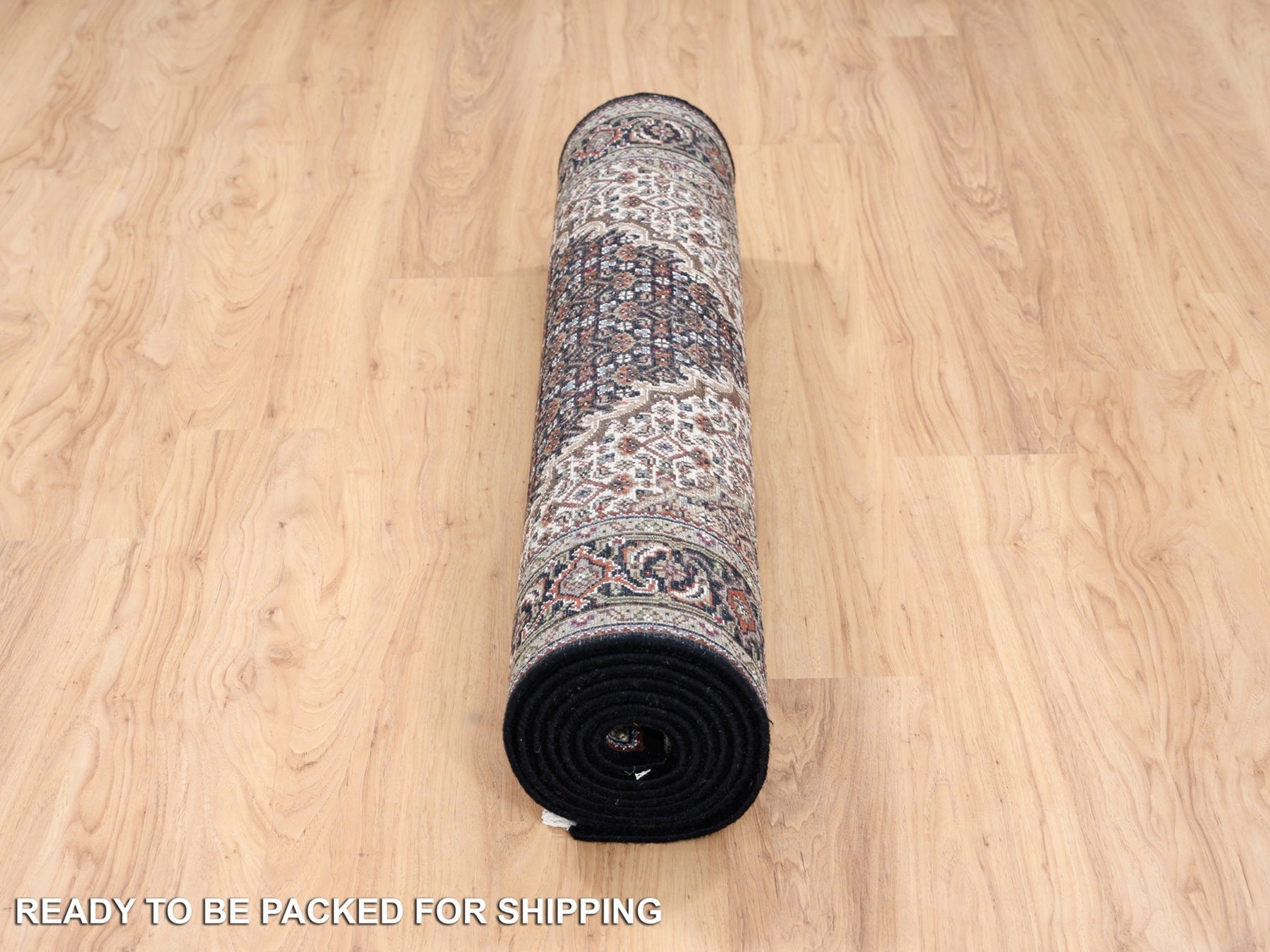 Tabriz Fine Oriental hand-knotted wool runner in Black, 3'10" x 10'4" — SKU O063320 (view 6)