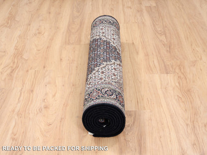 Tabriz Fine Oriental hand-knotted wool runner in Black, 3'10" x 10'4" — SKU O063320 (view 6)