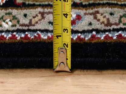 Tabriz Fine Oriental hand-knotted wool runner in Black, 3'10" x 10'4" — SKU O063320 (view 7)