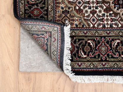 Tabriz Fine Oriental hand-knotted wool runner in Black, 3'9" x 12' — SKU O063335 (view 3)