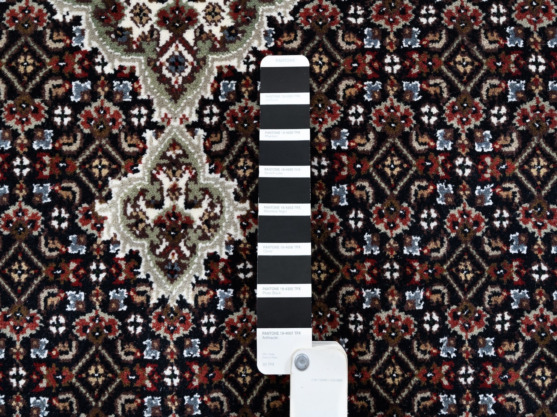 Tabriz Fine Oriental hand-knotted wool runner in Black, 3'9" x 12' — SKU O063335 (view 4)