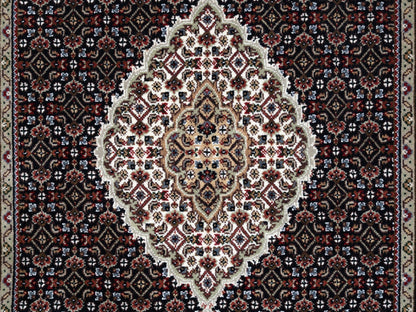 Tabriz Fine Oriental hand-knotted wool runner in Black, 3'9" x 12' — SKU O063335 (view 5)