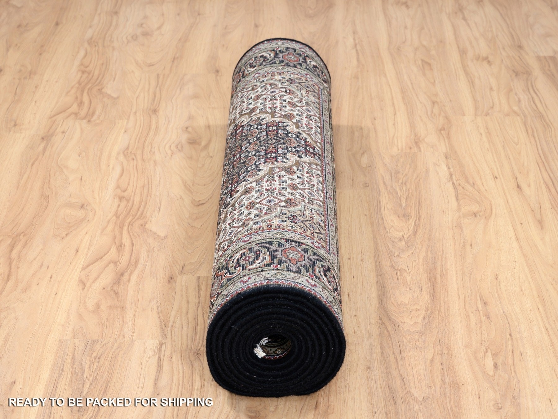 Tabriz Fine Oriental hand-knotted wool runner in Black, 3'9" x 12' — SKU O063335 (view 6)