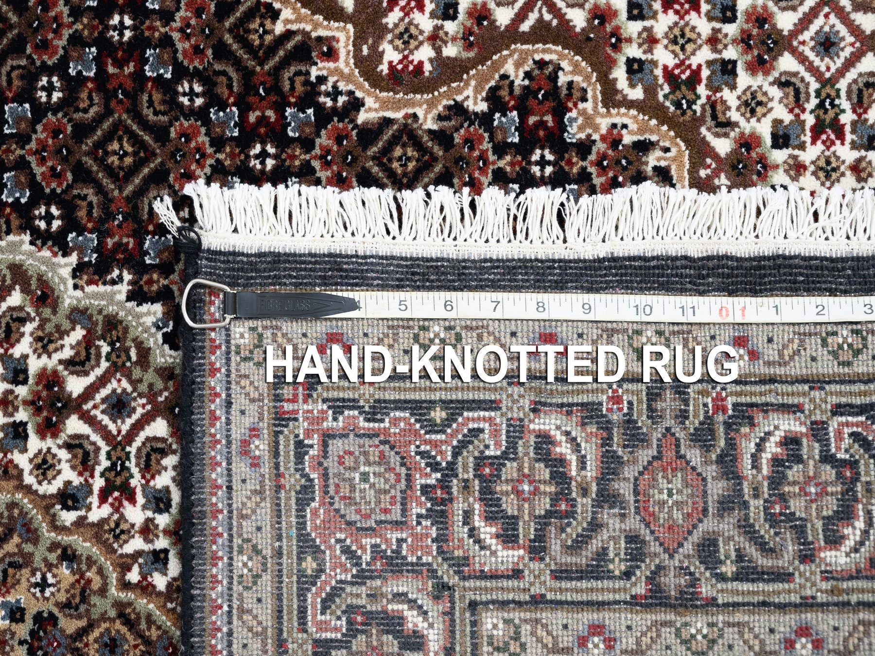Tabriz Fine Oriental hand-knotted wool runner in Black, 3'9" x 12' — SKU O063335 (view 8)