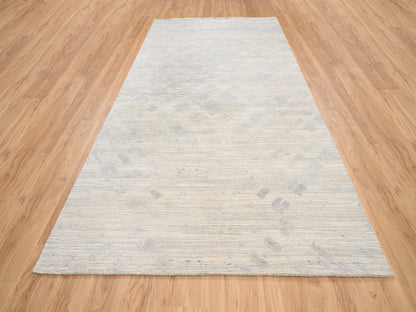 Grey 6'1" x 11'10" Modern / Contemporary Hand knotted Wool Rug - Sku: O063371