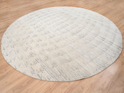 Ivory 11'9" x 11'9" Modern and Contemporary Hand knotted Wool Rug - Sku: O063379