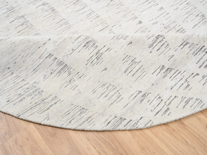 Ivory 11'9" x 11'9" Modern and Contemporary Hand knotted Wool Rug - Sku: O063379