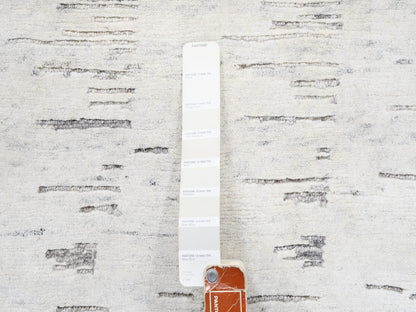 Ivory 11'9" x 11'9" Modern and Contemporary Hand knotted Wool Rug - Sku: O063379