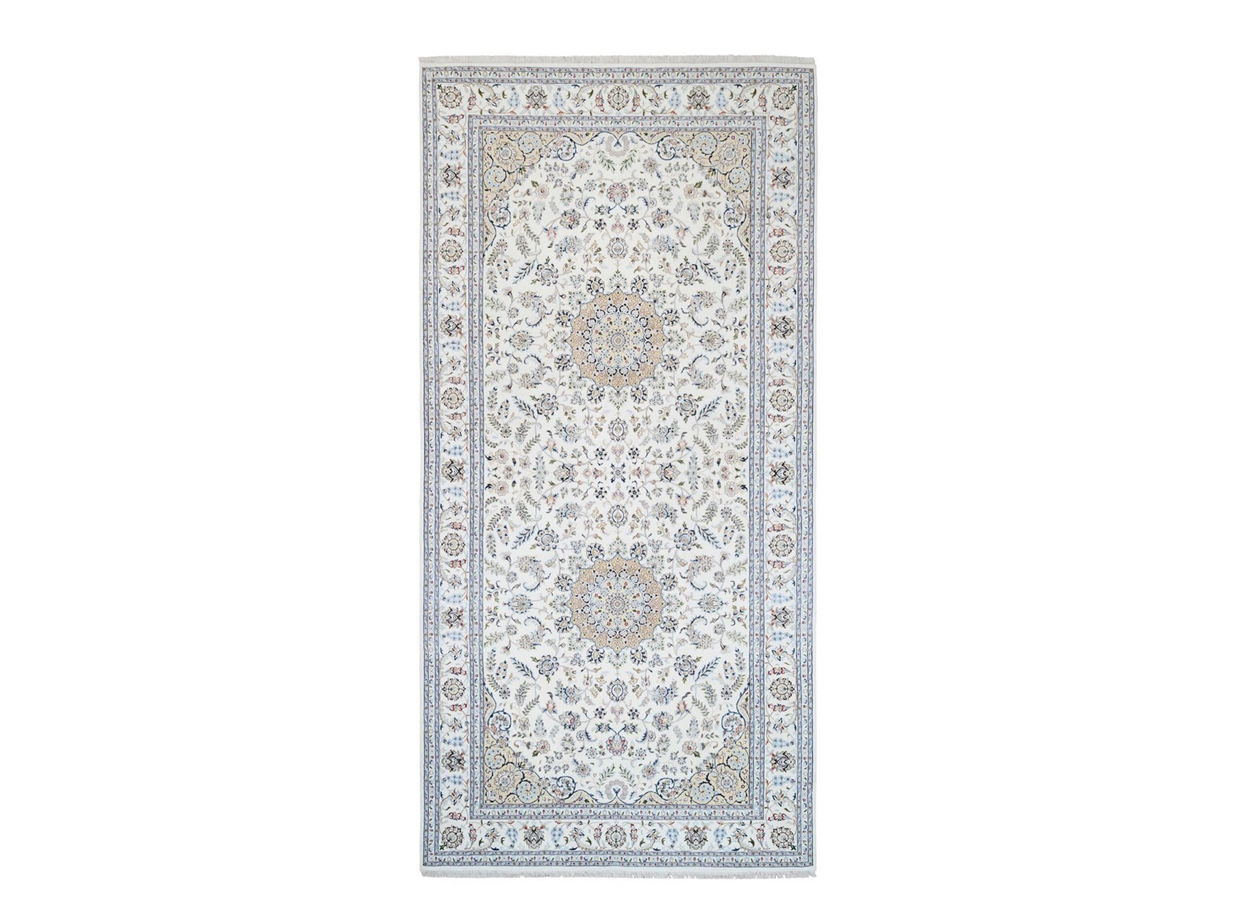 Ivory 8'0" x 16'2" Traditional Hand knotted Wool Rug - Sku: O063395