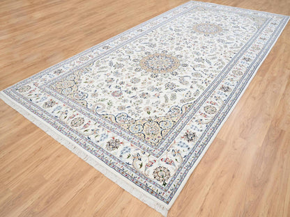 Ivory 8'0" x 16'2" Fine Oriental Hand knotted Wool Rug - Sku: O063395
