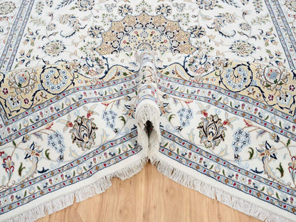 Ivory 8'0" x 16'2" Fine Oriental Hand knotted Wool Rug - Sku: O063395