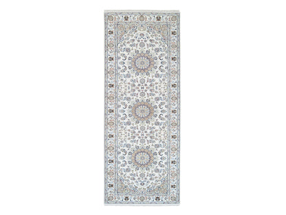 Nain Fine Oriental hand-knotted wool runner in Ivory, 4'1" x 12' — SKU O063399