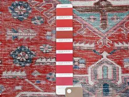 Vintage hand-knotted wool runner in Red, 2'7" x 9'3" — SKU O0633 (view 4)