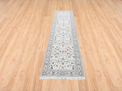 Ivory 2'8" x 10'1" Fine Oriental Hand knotted Wool Rug - Sku: O063452