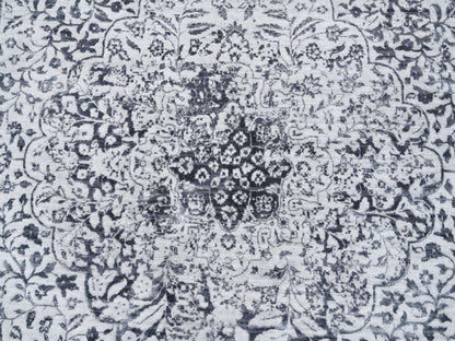 Grey 12'0" x 12'0" Transitional Hand knotted Wool/Silk Rug - Sku: O063467