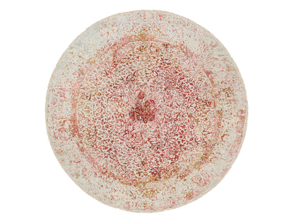 Pink 9'8" x 9'8" Modern / Contemporary Hand knotted Wool/Silk Rug - Sku: O063468
