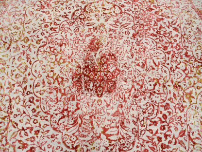 Pink 9'8" x 9'8" Modern / Contemporary Hand knotted Wool/Silk Rug - Sku: O063468