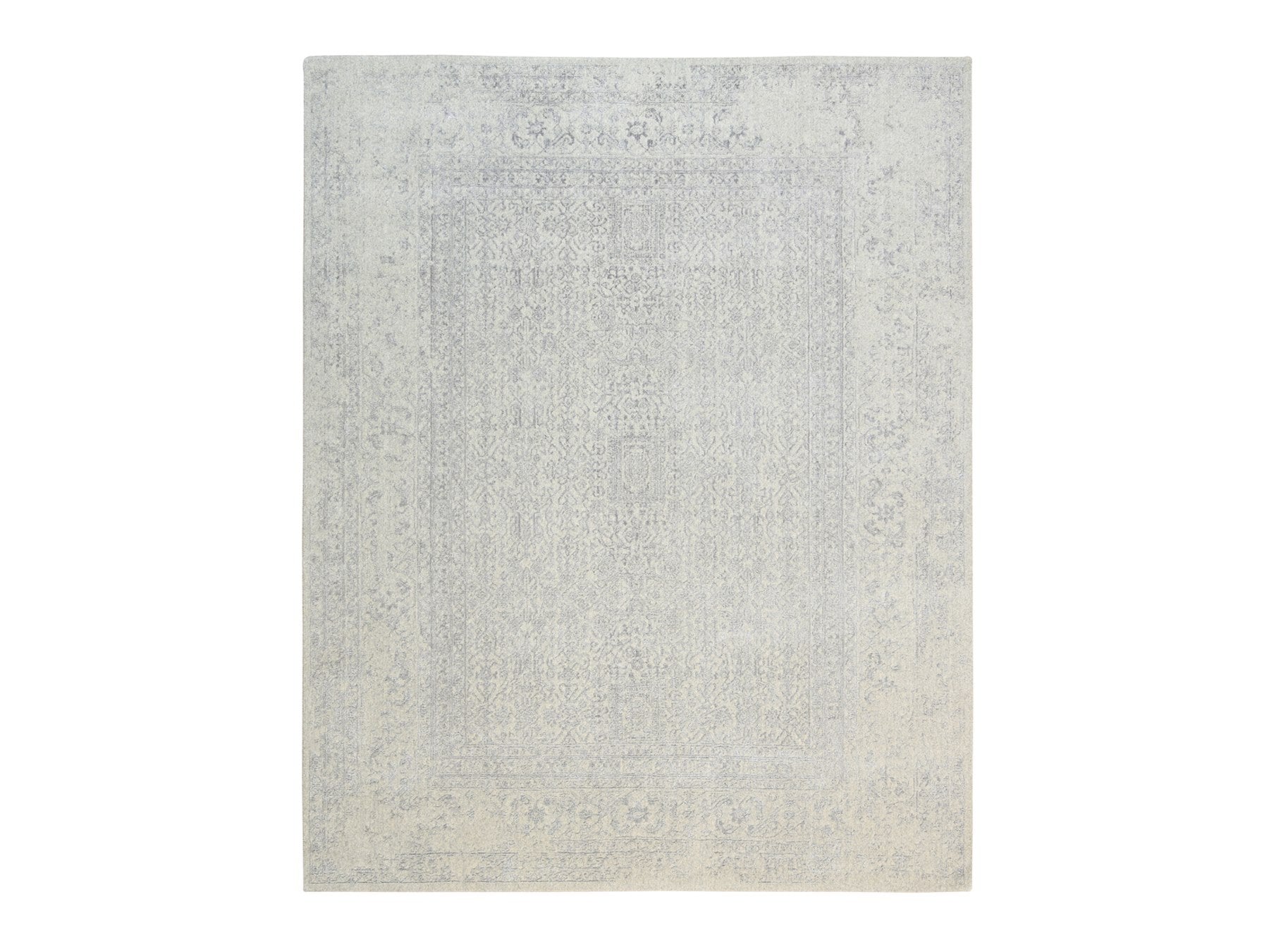 Modern / Contemporary hand-knotted wool/silk rug in Beige, 8' x 10'1" — SKU O063479