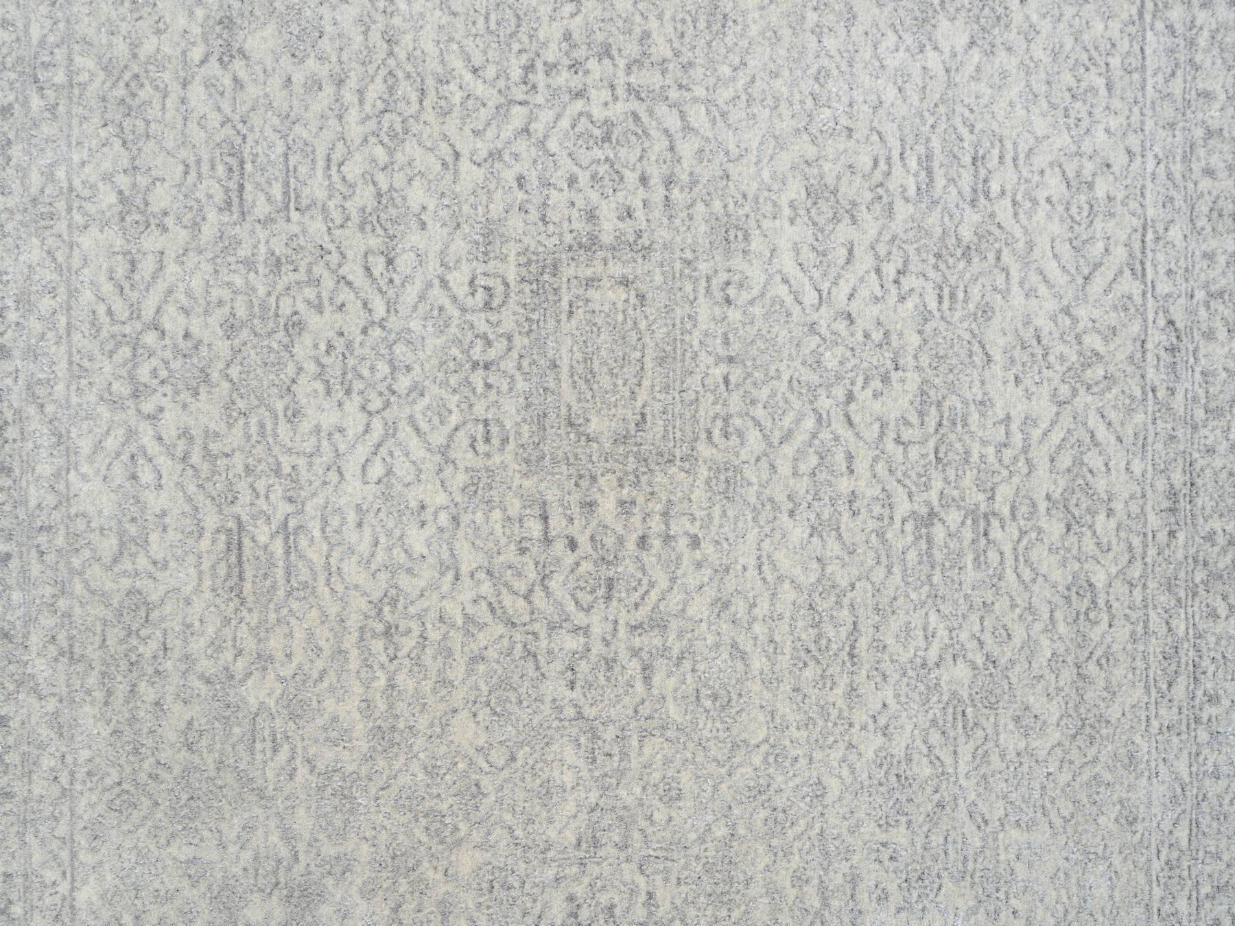 Modern / Contemporary hand-knotted wool/silk rug in Beige, 8' x 10'1" — SKU O063479 (view 8)