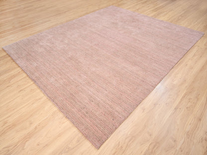 Pink 8'2" x 10'0" Modern / Contemporary Handloom Wool Rug - Sku: O063489