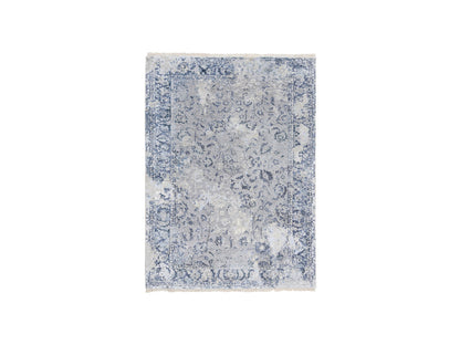 Grey 3'2" x 4'10" Transitional Hand knotted Wool/Silk Rug - Sku: O063497