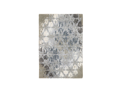 Modern / Contemporary hand-knotted wool/silk rug in Gray, 3' x 5' — SKU O063499