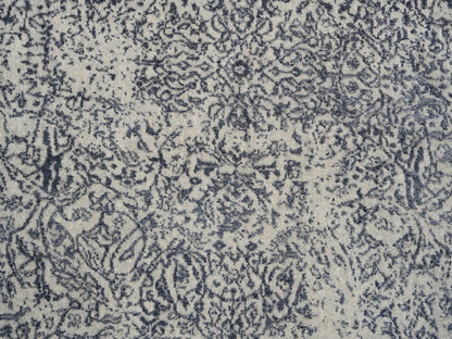 Grey 10'0" x 10'0" Modern / Contemporary Handloom Wool/Silk Rug - Sku: O063504