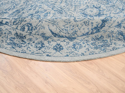 Transitional hand-knotted wool/silk rug in Blue, 12' x 12' — SKU O063506 (view 7)