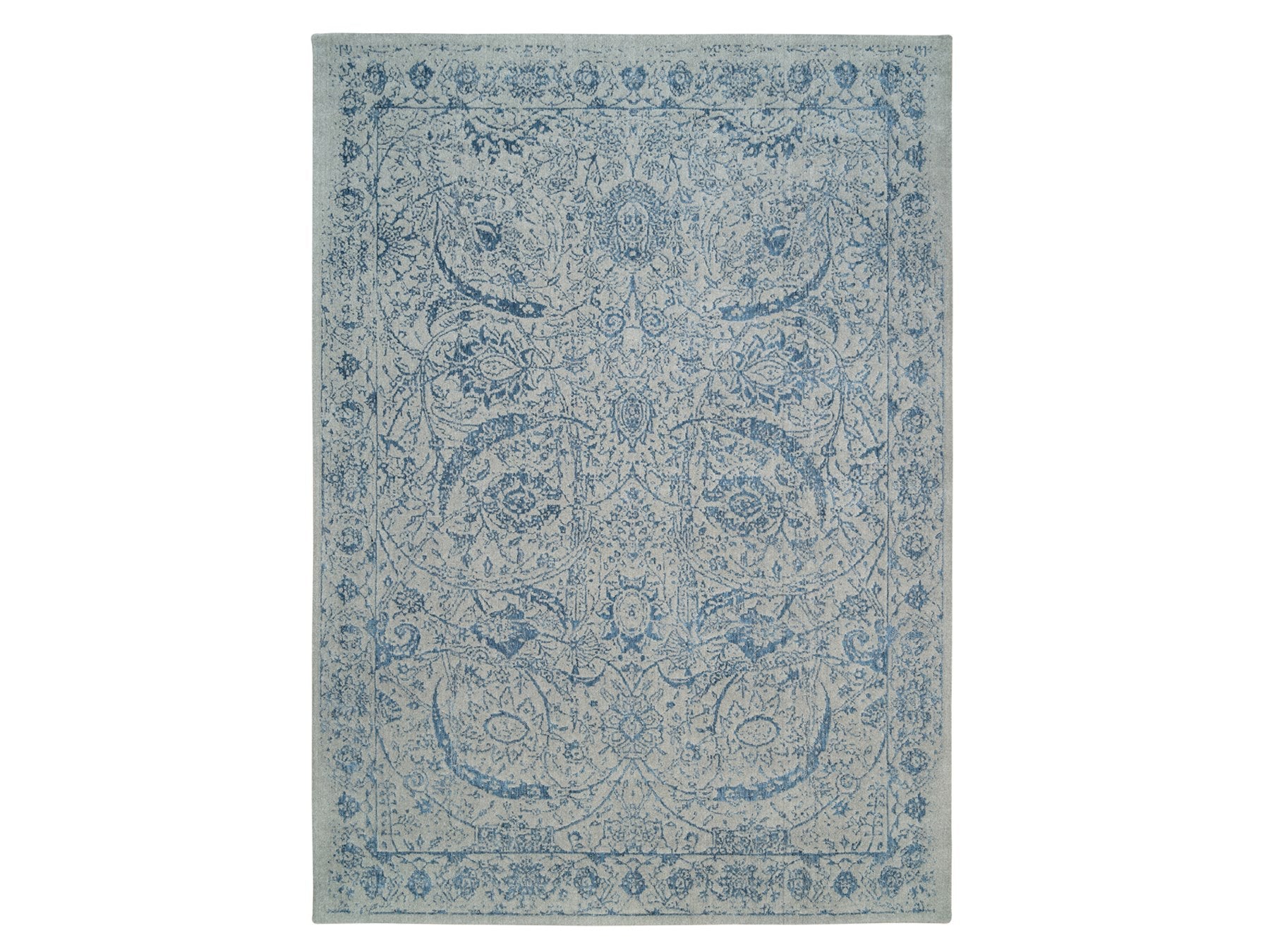 Transitional hand-knotted wool/silk rug in Blue, 10' x 14' — SKU O063508