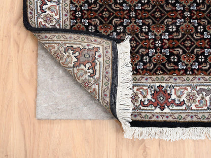 Herati Fine Oriental hand-knotted wool runner in Black & Ivory, 2'5" x 20' — SKU O063530 (view 3)