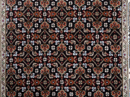 Herati Fine Oriental hand-knotted wool runner in Black & Ivory, 2'5" x 20' — SKU O063530 (view 5)