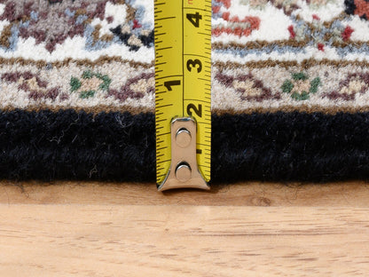 Herati Fine Oriental hand-knotted wool runner in Black & Ivory, 2'5" x 20' — SKU O063530 (view 7)