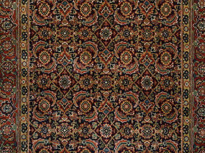 Herati Fine Oriental hand-knotted wool runner in Black & Red, 4' x 10'1" — SKU O063540 (view 5)