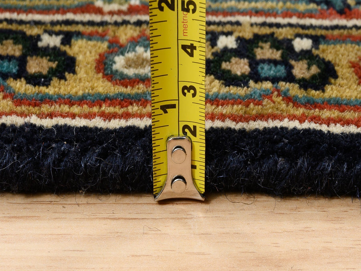 Herati Fine Oriental hand-knotted wool runner in Black & Red, 4' x 10'1" — SKU O063540 (view 7)