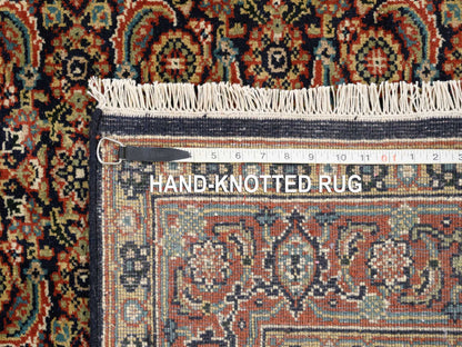 Herati Fine Oriental hand-knotted wool runner in Black & Red, 4' x 10'1" — SKU O063540 (view 8)
