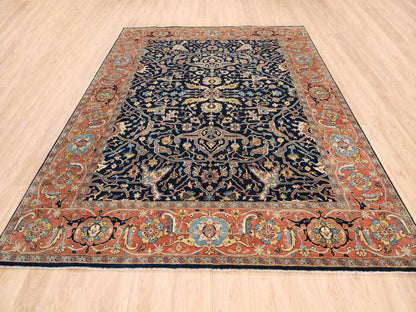 Heriz Heriz hand-knotted wool rug in Blue & Orange, 8'1" x 10'1" — SKU O063546 (view 3)