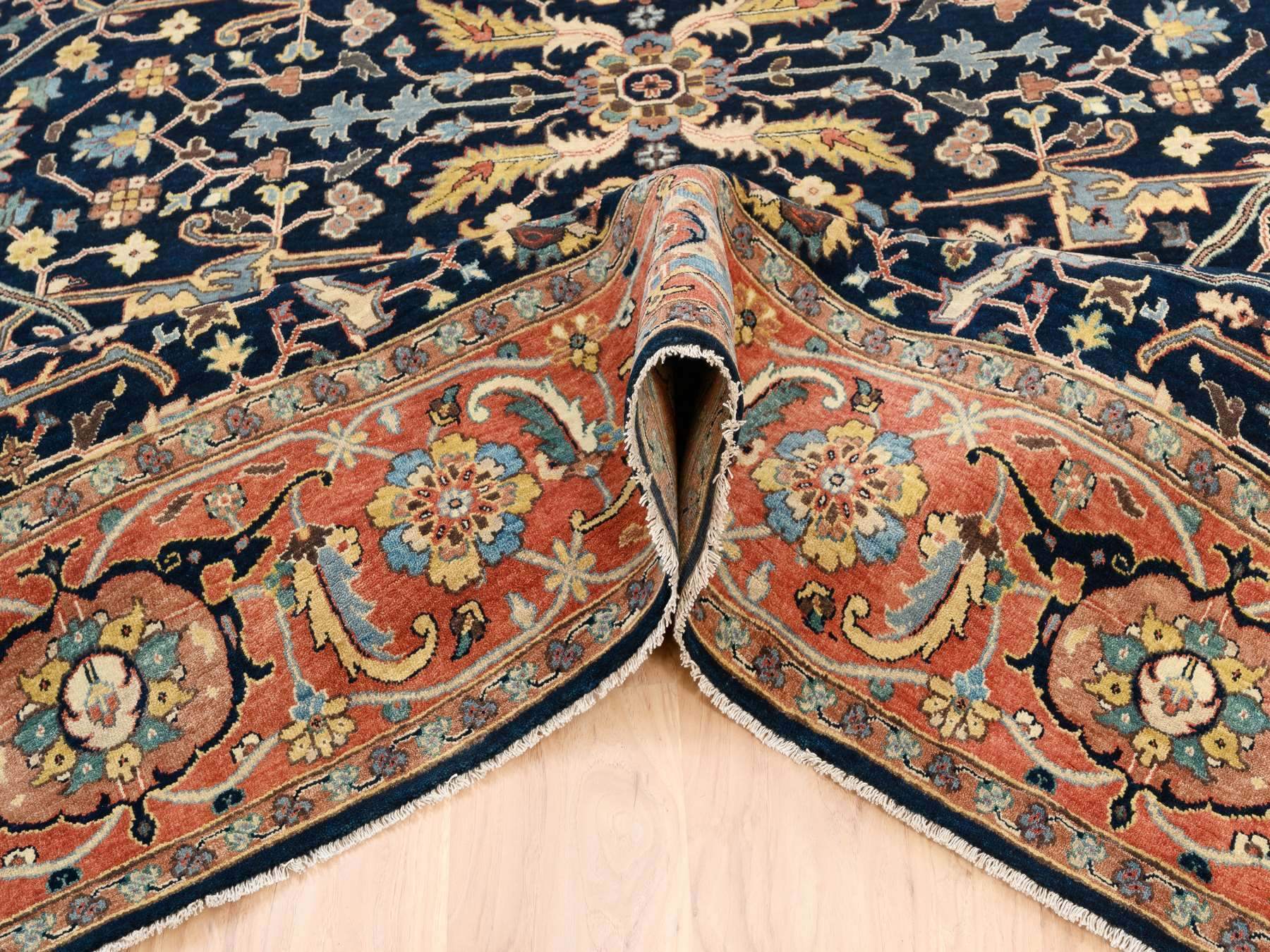 Heriz Heriz hand-knotted wool rug in Blue & Orange, 8'1" x 10'1" — SKU O063546 (view 6)