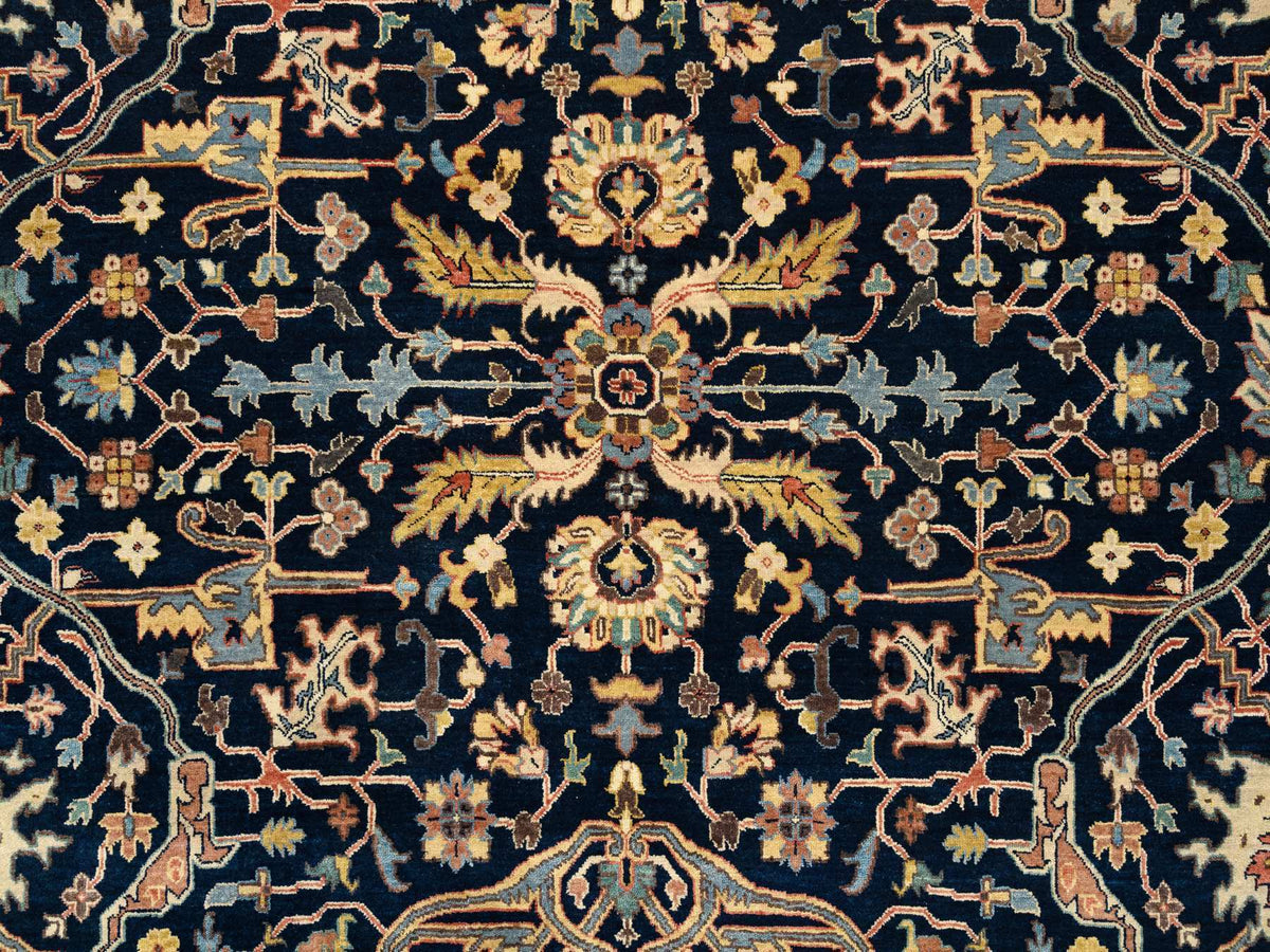 Heriz Heriz hand-knotted wool rug in Blue & Orange, 8'1" x 10'1" — SKU O063546 (view 9)