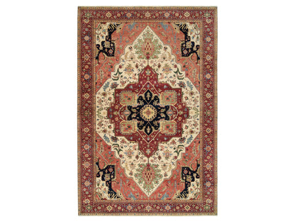 Ivory 10'1" x 15'9" Heriz Hand knotted Wool Rug - Sku: O063549