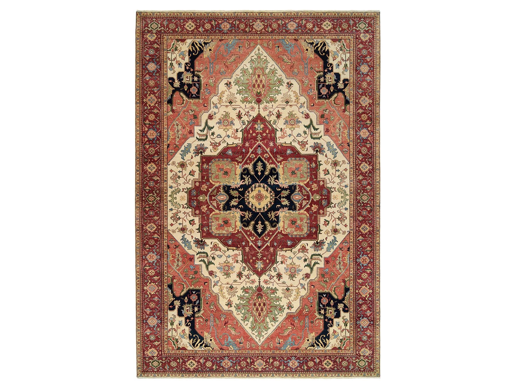Heriz Traditional hand-knotted wool rug in Ivory, 10'1" x 15'9", SKU O063549