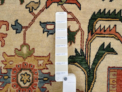 Ivory 10'1" x 15'9" Heriz Hand knotted Wool Rug - Sku: O063549