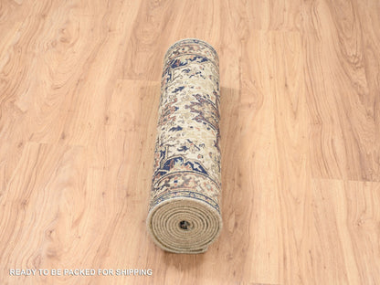 Heriz Heriz hand-knotted wool runner in Beige & Black, 2'7" x 10'3" — SKU O063588 (view 6)