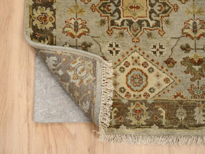 Grey 2'7" x 12'1" Traditional Hand knotted Wool Rug - Sku: O063634