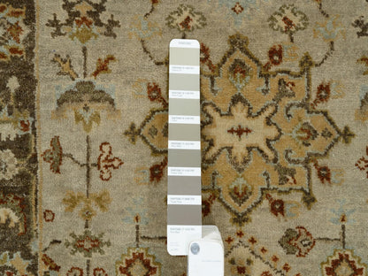 Grey 2'7" x 12'1" Traditional Hand knotted Wool Rug - Sku: O063634